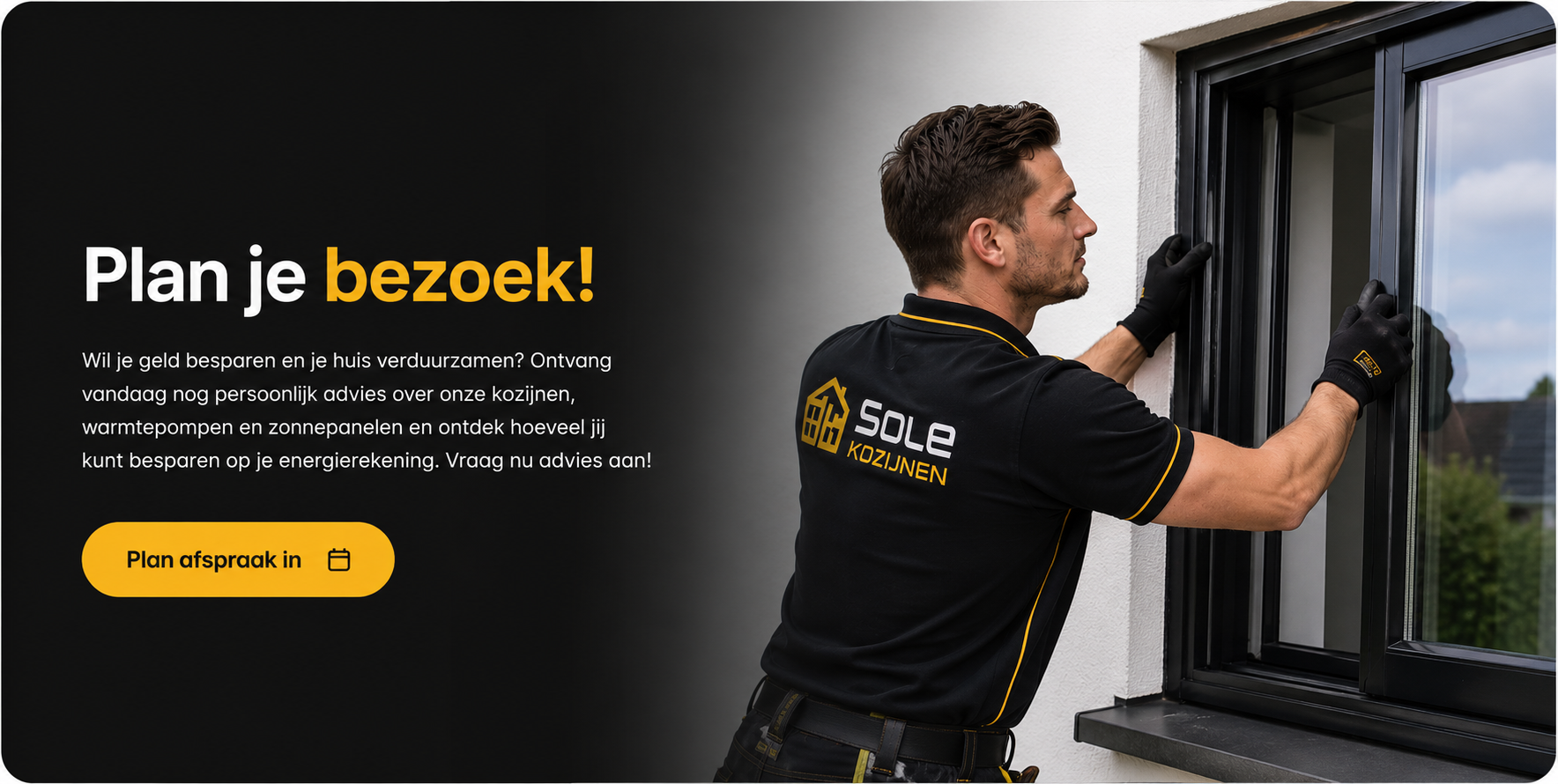 SOLE Kozijnen monteur plaatst kozijn